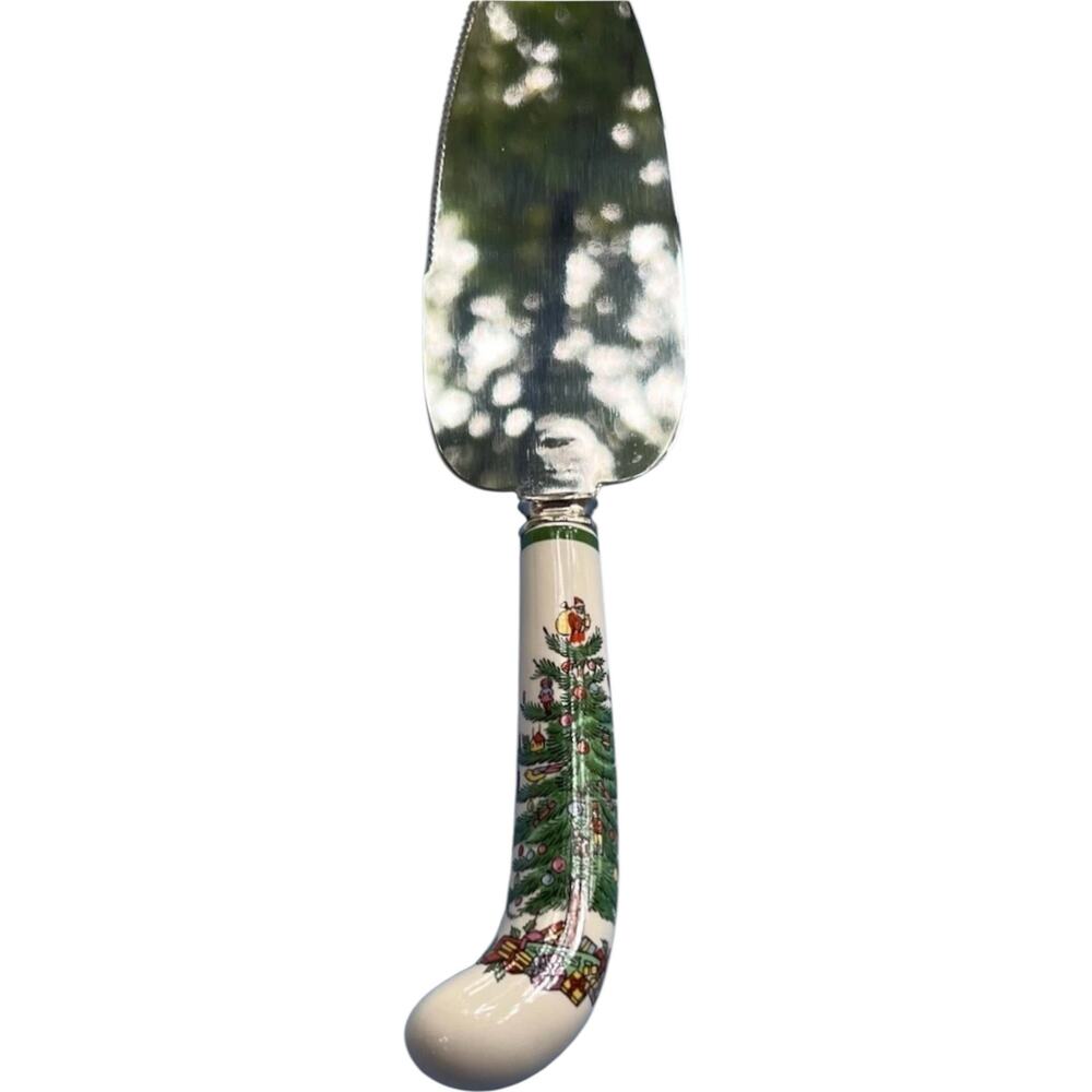 Spode Christmas Tree Cheese Knife Server Spreader Stainless Blade New in Box 7in
